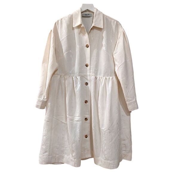 Rachel Comey Yuca Dress Oversized in off-white Moire Jacquard Women's Size 00 - Picture 1 of 8